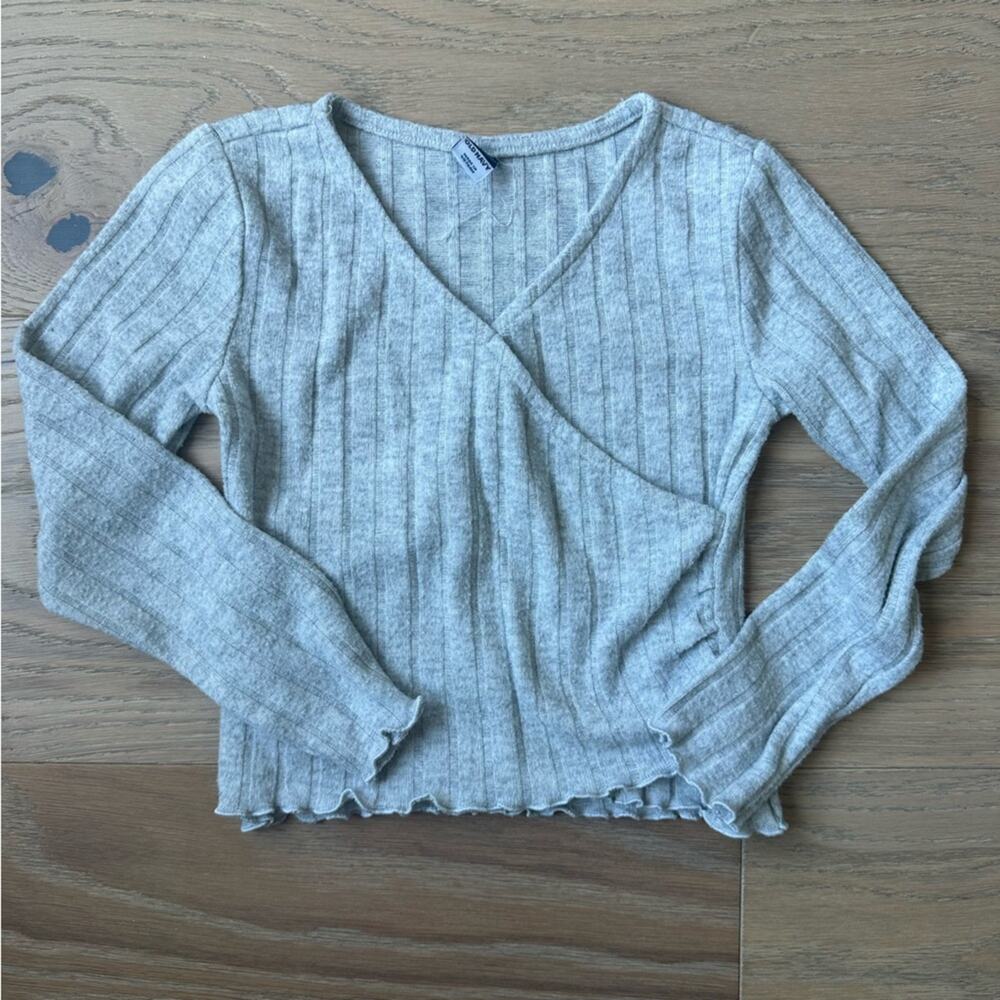 Old Navy Ribbed Knit Top Light Gray S